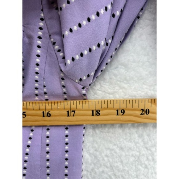 Ann Taylor LOFT Purple Stripe 3/4 Sleeve Button Front Blazer Jacket Size 6 - Picture 3 of 10